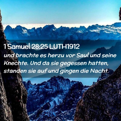 Picture 02 - 1 Samuel 28:25 LUTH1912 - und brachte es herzu vor Saul und seine Knechte. - Bible Verse Picture