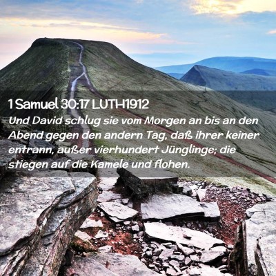 Picture 02 - 1 Samuel 30:17 LUTH1912 - Und David schlug sie vom Morgen an bis an den - Bible Verse Picture