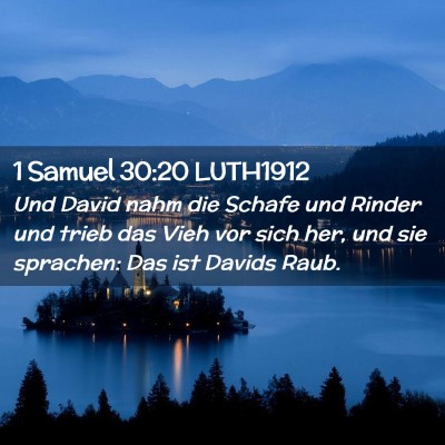 Picture 02 - 1 Samuel 30:20 LUTH1912 - Und David nahm die Schafe und Rinder und trieb - Bible Verse Picture