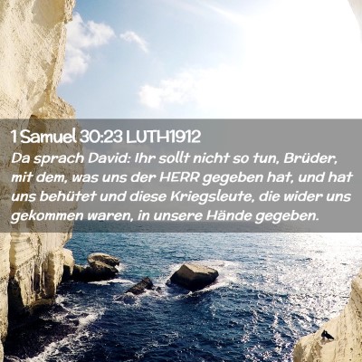 Picture 02 - 1 Samuel 30:23 LUTH1912 - Da sprach David: Ihr sollt nicht so tun, Brüder, - Bible Verse Picture