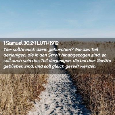 Picture 02 - 1 Samuel 30:24 LUTH1912 - Wer sollte euch darin gehorchen? Wie das Teil - Bible Verse Picture