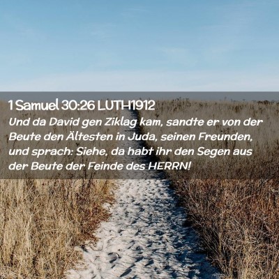 Picture 02 - 1 Samuel 30:26 LUTH1912 - Und da David gen Ziklag kam, sandte er von der - Bible Verse Picture