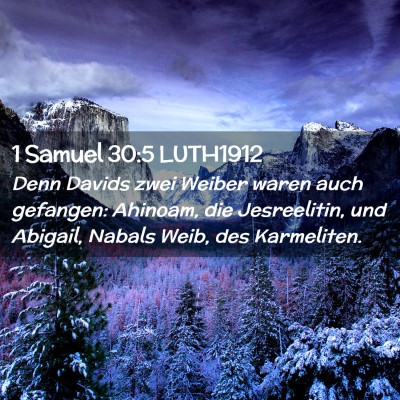 Picture 02 - 1 Samuel 30:5 LUTH1912 - Denn Davids zwei Weiber waren auch gefangen: - Bible Verse Picture