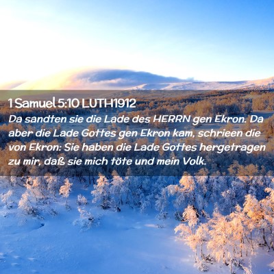 Picture 02 - 1 Samuel 5:10 LUTH1912 - Da sandten sie die Lade des HERRN gen Ekron. Da - Bible Verse Picture