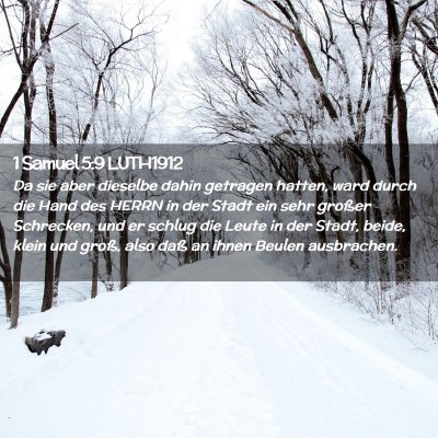 Picture 02 - 1 Samuel 5:9 LUTH1912 - Da sie aber dieselbe dahin getragen hatten, ward - Bible Verse Picture