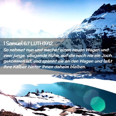 Picture 02 - 1 Samuel 6:7 LUTH1912 - So nehmet nun und machet einen neuen Wagen und - Bible Verse Picture