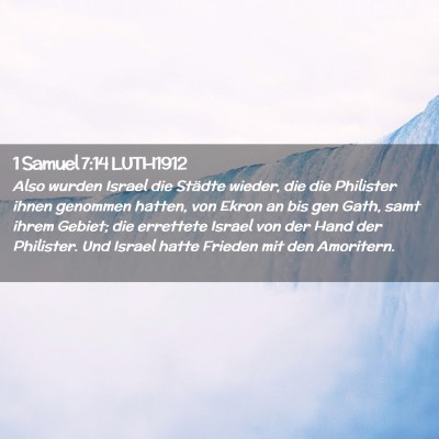 Picture 02 - 1 Samuel 7:14 LUTH1912 - Also wurden Israel die Städte wieder, die die - Bible Verse Picture