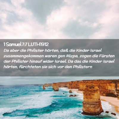 Picture 02 - 1 Samuel 7:7 LUTH1912 - Da aber die Philister hörten, daß die Kinder - Bible Verse Picture