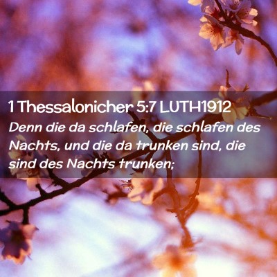 Picture 02 - 1 Thessalonicher 5:7 LUTH1912 - Denn die da schlafen, die schlafen des Nachts, - Bible Verse Picture