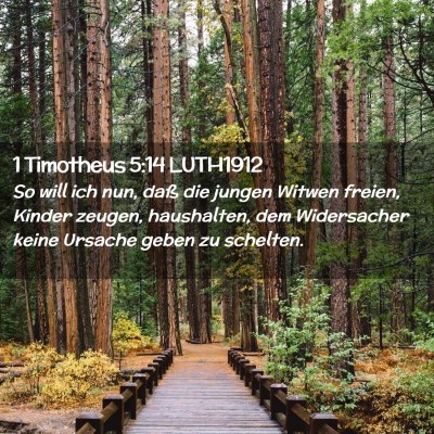 Picture 02 - 1 Timotheus 5:14 LUTH1912 - So will ich nun, daß die jungen Witwen freien, - Bible Verse Picture