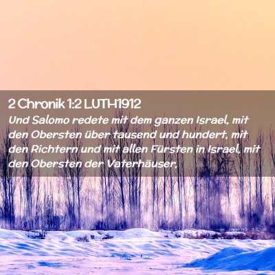 Picture 02 - 2 Chronik 1:2 LUTH1912 - Und Salomo redete mit dem ganzen Israel, mit den - Bible Verse Picture
