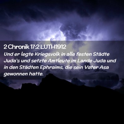 Picture 02 - 2 Chronik 17:2 LUTH1912 - Und er legte Kriegsvolk in alle festen Städte - Bible Verse Picture