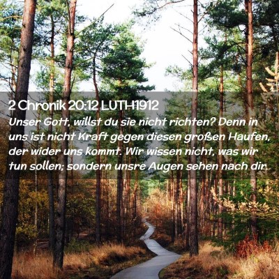 Picture 02 - 2 Chronik 20:12 LUTH1912 - Unser Gott, willst du sie nicht richten? Denn in - Bible Verse Picture