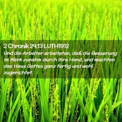 Picture 02 - 2 Chronik 24:13 LUTH1912 - Und die Arbeiter arbeiteten, daß die Besserung - Bible Verse Picture