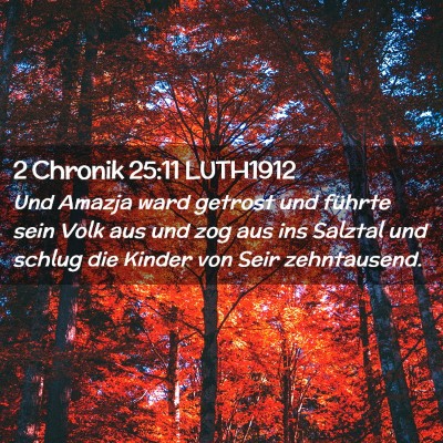 Picture 02 - 2 Chronik 25:11 LUTH1912 - Und Amazja ward getrost und führte sein Volk aus - Bible Verse Picture
