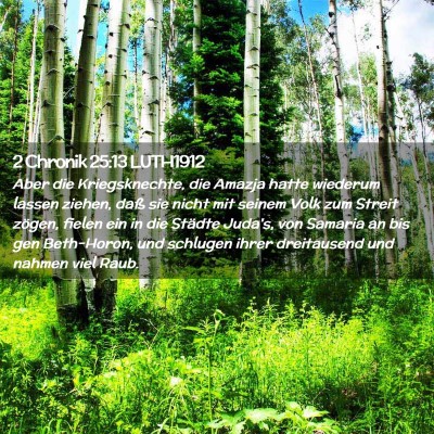 Picture 02 - 2 Chronik 25:13 LUTH1912 - Aber die Kriegsknechte, die Amazja hatte wiederum - Bible Verse Picture