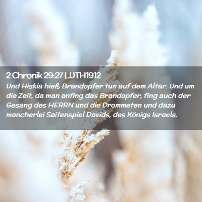 Picture 02 - 2 Chronik 29:27 LUTH1912 - Und Hiskia hieß Brandopfer tun auf dem Altar. - Bible Verse Picture