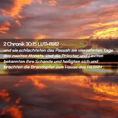 Picture 02 - 2 Chronik 30:15 LUTH1912 - und sie schlachteten das Passah am vierzehnten - Bible Verse Picture