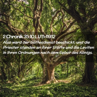 Picture 02 - 2 Chronik 35:10 LUTH1912 - Also ward der Gottesdienst beschickt; und die - Bible Verse Picture