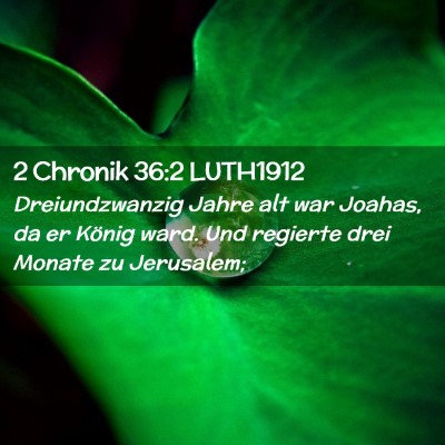 Picture 02 - 2 Chronik 36:2 LUTH1912 - Dreiundzwanzig Jahre alt war Joahas, da er König - Bible Verse Picture