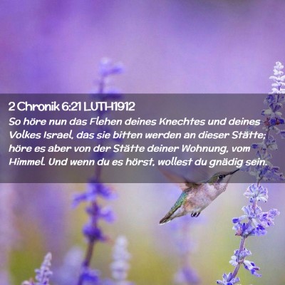 Picture 02 - 2 Chronik 6:21 LUTH1912 - So höre nun das Flehen deines Knechtes und - Bible Verse Picture