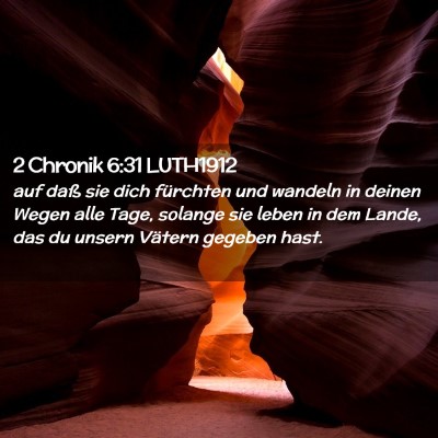 Picture 02 - 2 Chronik 6:31 LUTH1912 - auf daß sie dich fürchten und wandeln in deinen - Bible Verse Picture