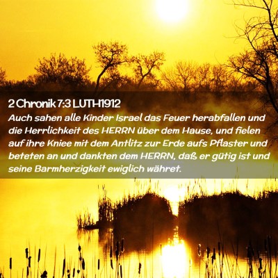 Picture 02 - 2 Chronik 7:3 LUTH1912 - Auch sahen alle Kinder Israel das Feuer - Bible Verse Picture