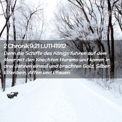 Picture 02 - 2 Chronik 9:21 LUTH1912 - Denn die Schiffe des Königs fuhren auf dem Meer - Bible Verse Picture