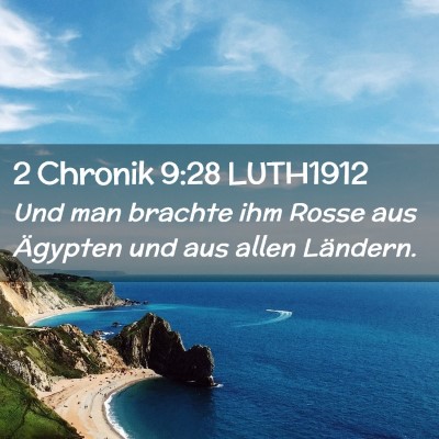 Picture 02 - 2 Chronik 9:28 LUTH1912 - Und man brachte ihm Rosse aus Ägypten und aus - Bible Verse Picture