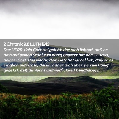 Picture 02 - 2 Chronik 9:8 LUTH1912 - Der HERR, dein Gott, sei gelobt, der dich - Bible Verse Picture