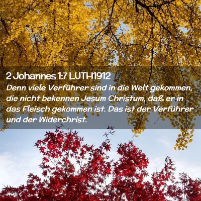 Picture 02 - 2 Johannes 1:7 LUTH1912 - Denn viele Verführer sind in die Welt gekommen, - Bible Verse Picture