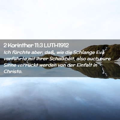 Picture 02 - 2 Korinther 11:3 LUTH1912 - Ich fürchte aber, daß, wie die Schlange Eva - Bible Verse Picture