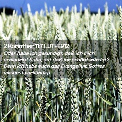 Picture 02 - 2 Korinther 11:7 LUTH1912 - Oder habe ich gesündigt, daß ich mich - Bible Verse Picture