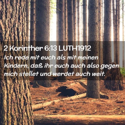 Picture 02 - 2 Korinther 6:13 LUTH1912 - Ich rede mit euch als mit meinen Kindern, daß - Bible Verse Picture