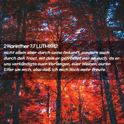 Picture 02 - 2 Korinther 7:7 LUTH1912 - nicht allein aber durch seine Ankunft, sondern - Bible Verse Picture
