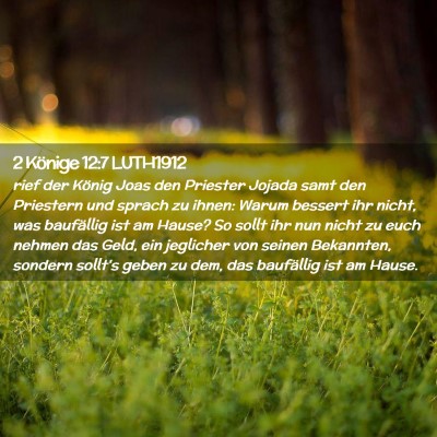 Picture 02 - 2 Könige 12:7 LUTH1912 - rief der König Joas den Priester Jojada samt den - Bible Verse Picture
