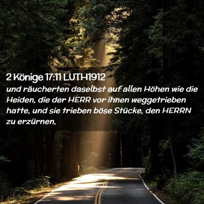 Picture 02 - 2 Könige 17:11 LUTH1912 - und räucherten daselbst auf allen Höhen wie die - Bible Verse Picture