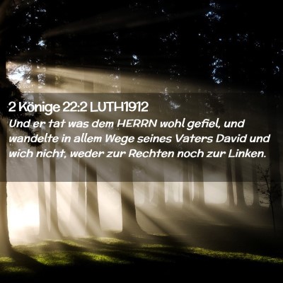 Picture 02 - 2 Könige 22:2 LUTH1912 - Und er tat was dem HERRN wohl gefiel, und - Bible Verse Picture