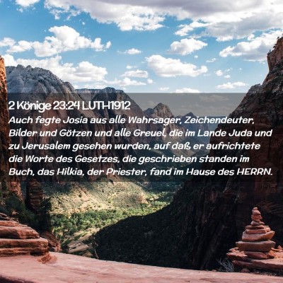 Picture 02 - 2 Könige 23:24 LUTH1912 - Auch fegte Josia aus alle Wahrsager, - Bible Verse Picture