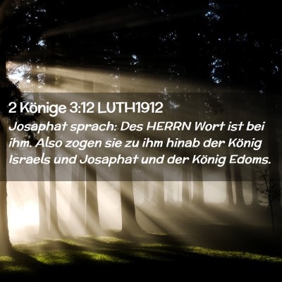 Picture 02 - 2 Könige 3:12 LUTH1912 - Josaphat sprach: Des HERRN Wort ist bei ihm. Also - Bible Verse Picture