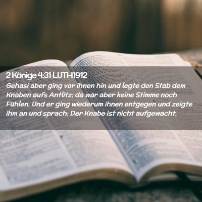 Picture 02 - 2 Könige 4:31 LUTH1912 - Gehasi aber ging vor ihnen hin und legte den Stab - Bible Verse Picture