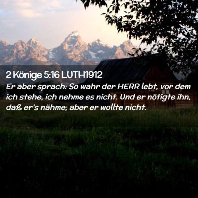 Picture 02 - 2 Könige 5:16 LUTH1912 - Er aber sprach: So wahr der HERR lebt, vor dem - Bible Verse Picture
