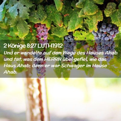 Picture 02 - 2 Könige 8:27 LUTH1912 - Und er wandelte auf dem Wege des Hauses Ahab und - Bible Verse Picture