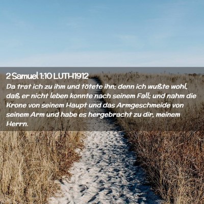 Picture 02 - 2 Samuel 1:10 LUTH1912 - Da trat ich zu ihm und tötete ihn; denn ich - Bible Verse Picture