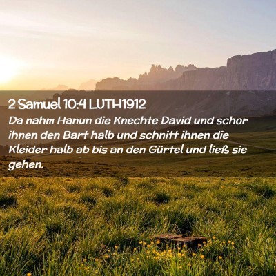 Picture 02 - 2 Samuel 10:4 LUTH1912 - Da nahm Hanun die Knechte David und schor ihnen - Bible Verse Picture