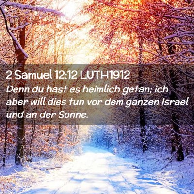 Picture 02 - 2 Samuel 12:12 LUTH1912 - Denn du hast es heimlich getan; ich aber will - Bible Verse Picture