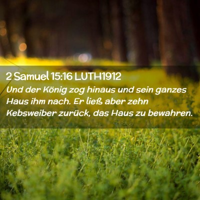 Picture 02 - 2 Samuel 15:16 LUTH1912 - Und der König zog hinaus und sein ganzes Haus - Bible Verse Picture