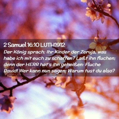 Picture 02 - 2 Samuel 16:10 LUTH1912 - Der König sprach: Ihr Kinder der Zeruja, was - Bible Verse Picture