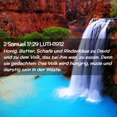 Picture 02 - 2 Samuel 17:29 LUTH1912 - Honig, Butter, Schafe und Rinderkäse zu David - Bible Verse Picture