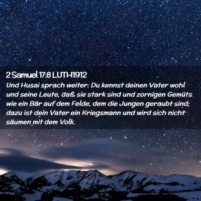 Picture 02 - 2 Samuel 17:8 LUTH1912 - Und Husai sprach weiter: Du kennst deinen Vater - Bible Verse Picture